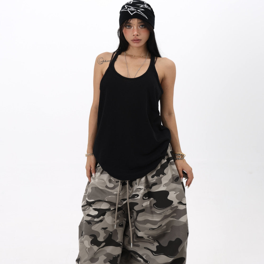 BLINGGIRLS original summer American hot girl trend solid color simple versatile loose casual camisole image 1