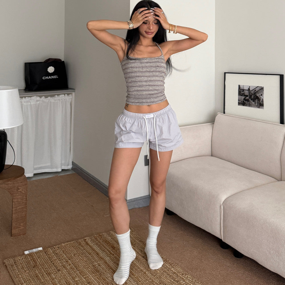 BLINGGIRLS Summer Spring original American retro hot girl loose casual versatile sports shorts image 5