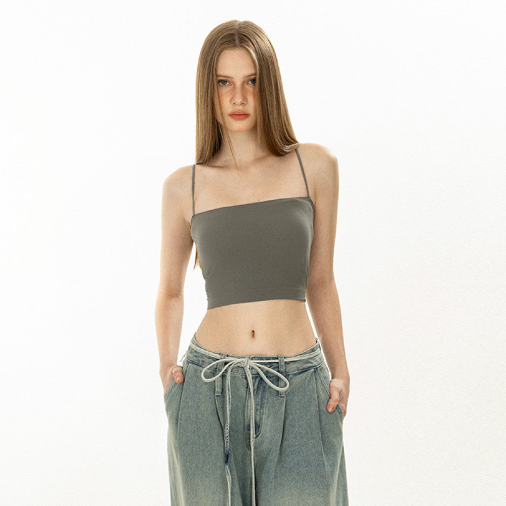 OFFSOUL European and American spicy girl slim fit suspender short style for wearing on the outside and wearing on the inside with a small vest for women to wear in summer with a chest wrapped top for  image 2