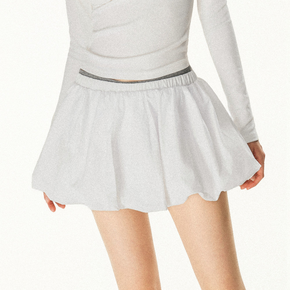 OFFSOUL summer versatile slimming high waist elastic spicy girl pleated skirt female original cloud fluffy A line short skirt image 13