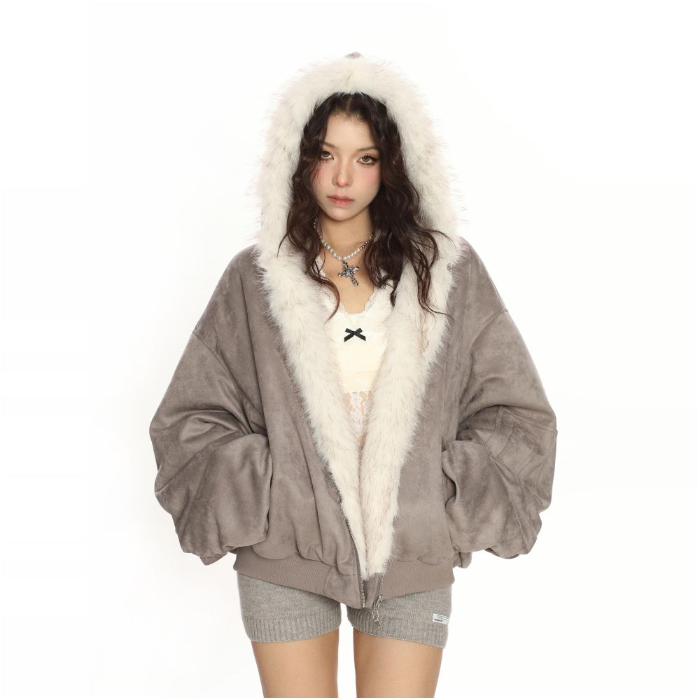 BIGGOLD suede double sided environmentally friendly fur cotton jacket for women s winter thick and warm flight jacket trendy image 1