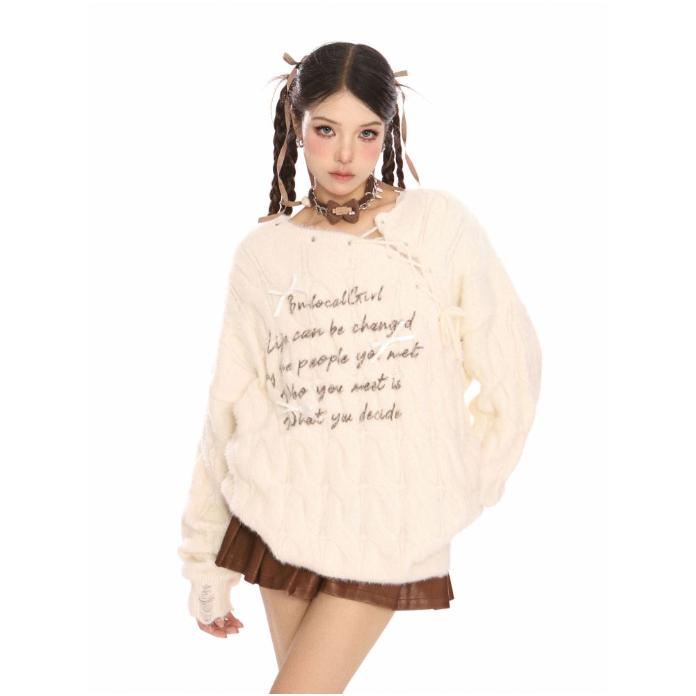 VEYBE Korean atmosphere sense letters sweater