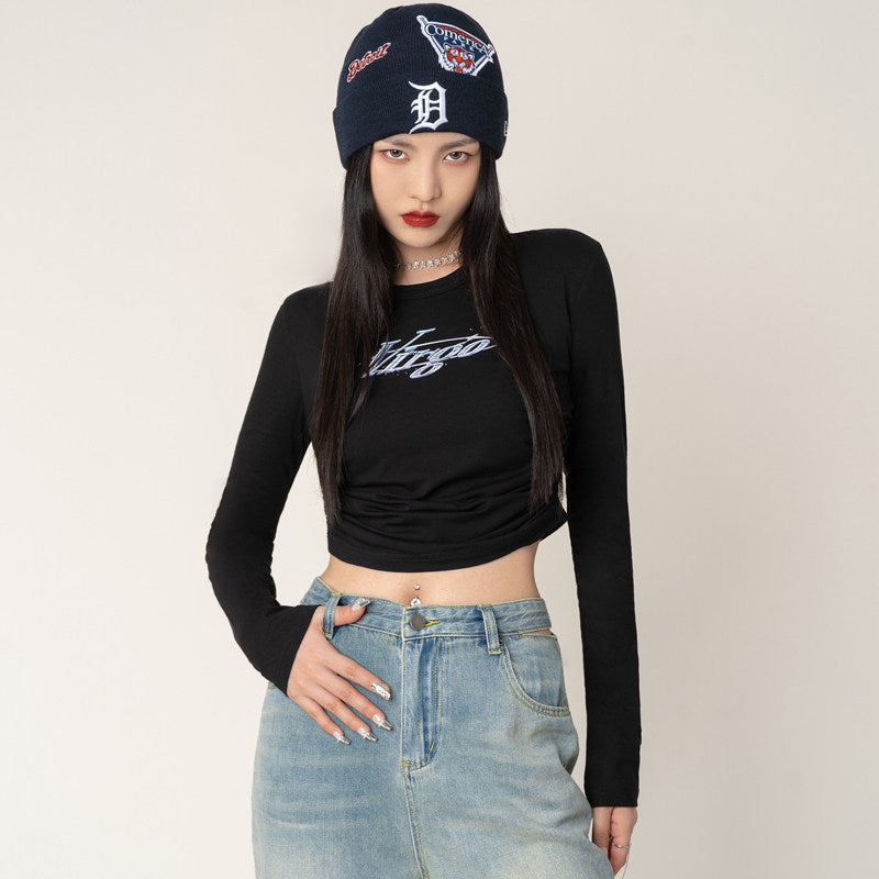 VEYBE Sweet Cool ABG Babes Short Sleeve T-Shirt Women's Spring Summer 2024 Homemade Y2K Millennial Long Sleeve Top