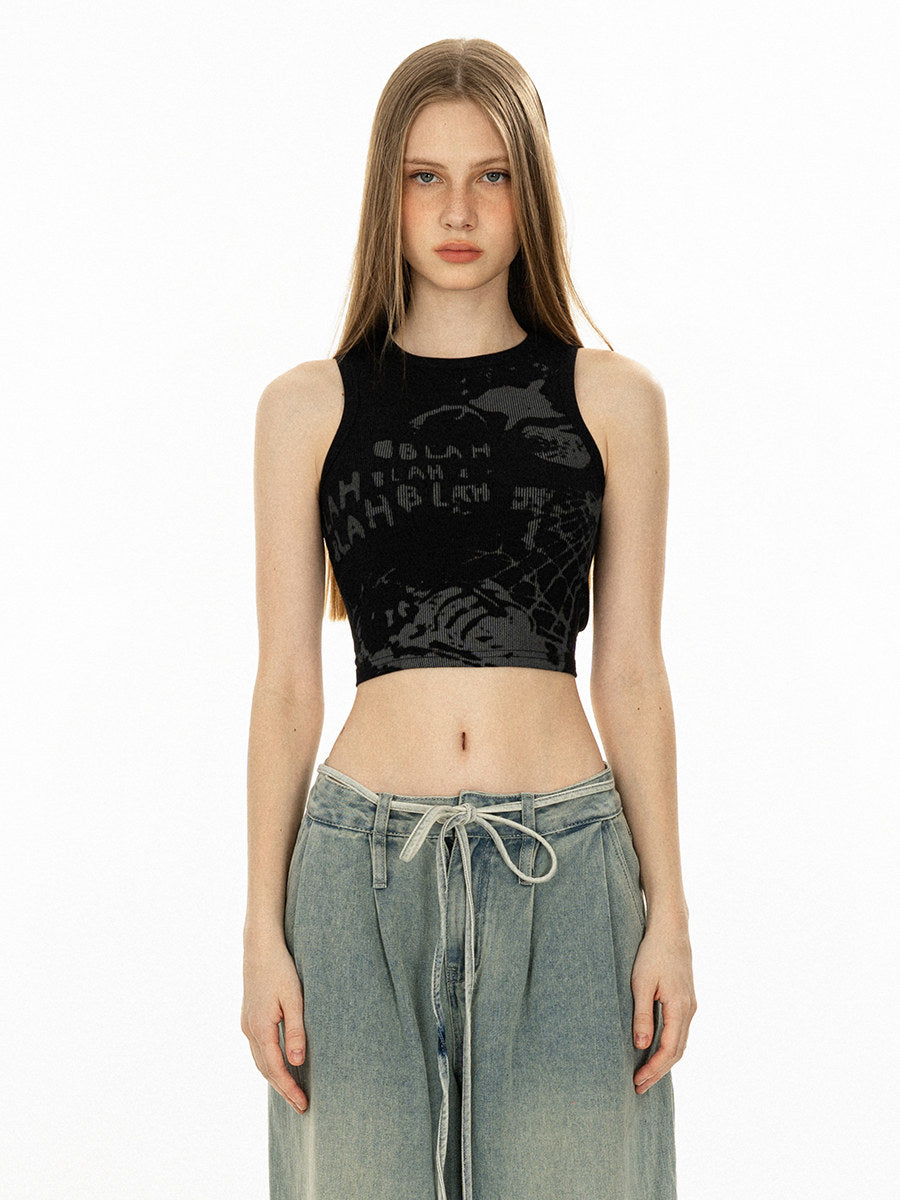 VEYBE homemade European and American hottie short racer vest women's 2025 spring and summer wear outside with jazz top tide
