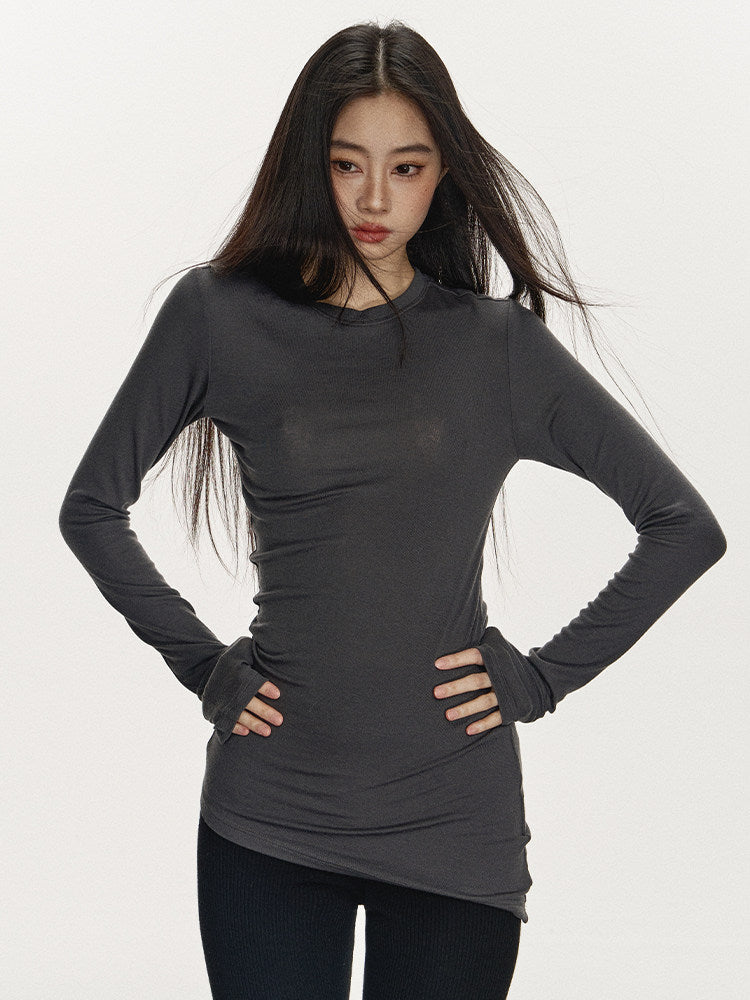 Tencel Wool Knit Fitted T-Shirt