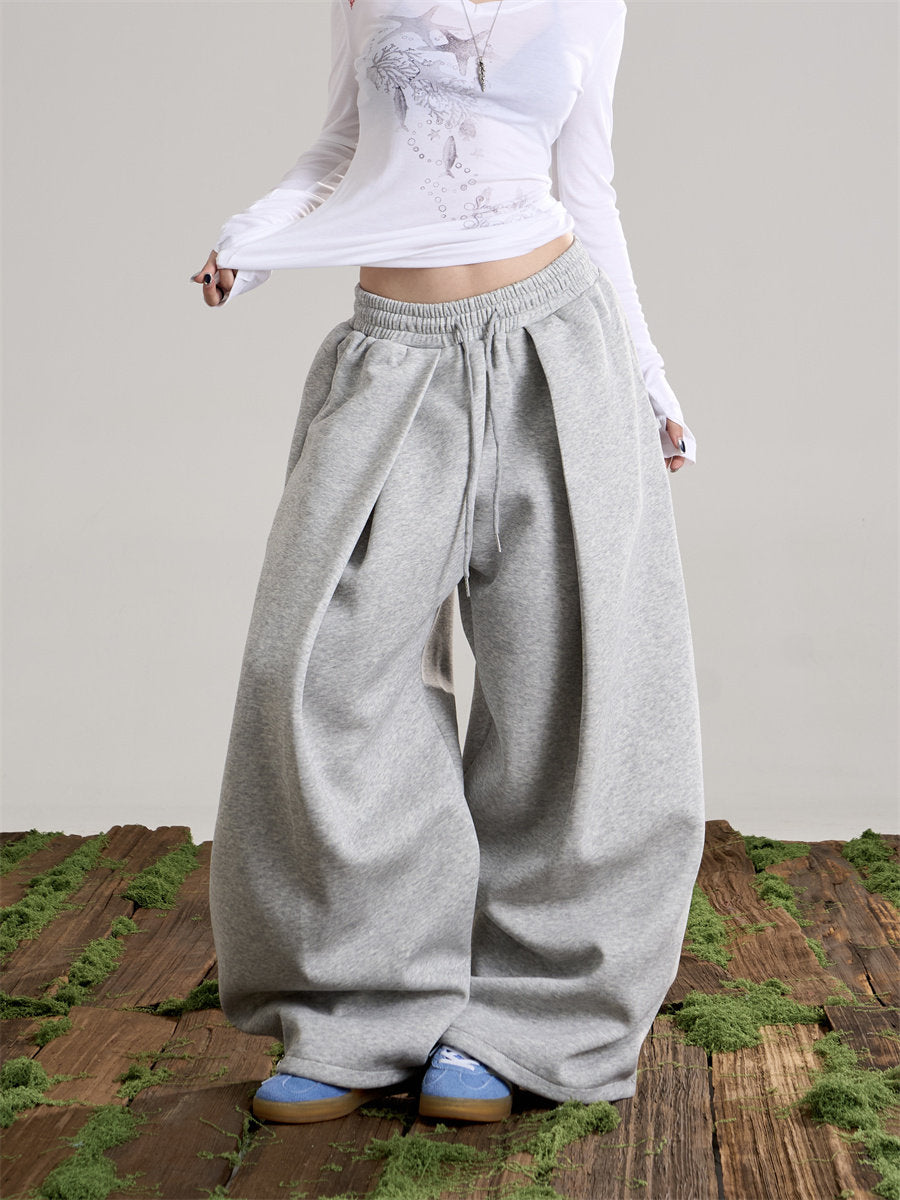 Women’s Lace-Up Deconstructed Wide-Leg Pants