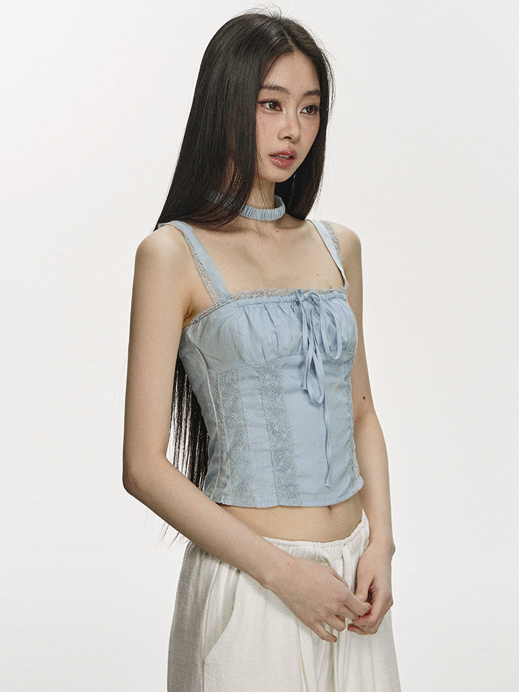 VEYBE Tencel lace lace camisole for women, new summer design, niche and unique trendy top