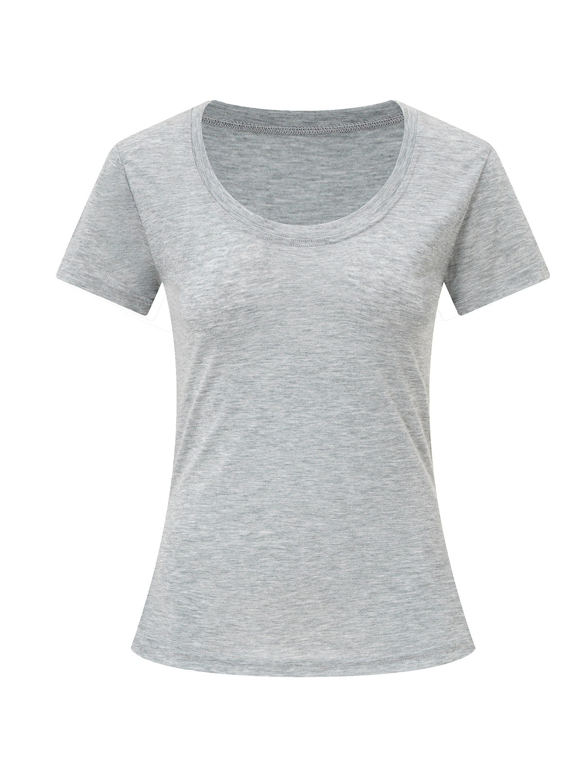 VEYBE scoop neck tencel sheer short sleeve t-shirt women's summer casual lazy and versatile knit top