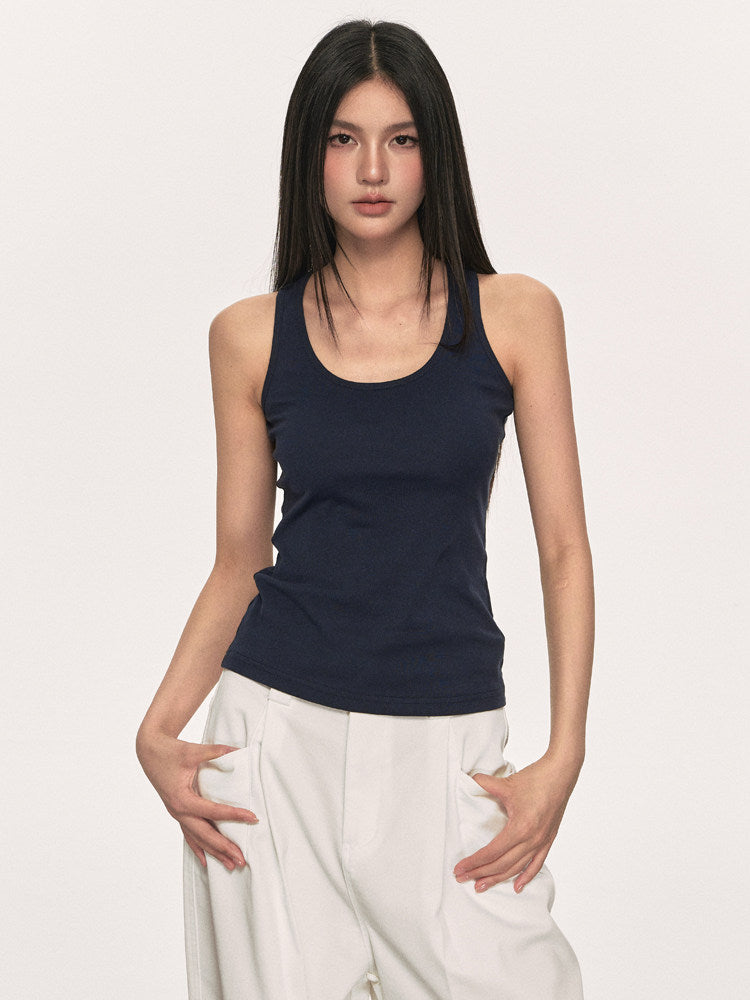 VEYBE Women's Sleeveless Tank Top 2026 Short Slim Sleeveless Knit Inner Strap Top Trendy