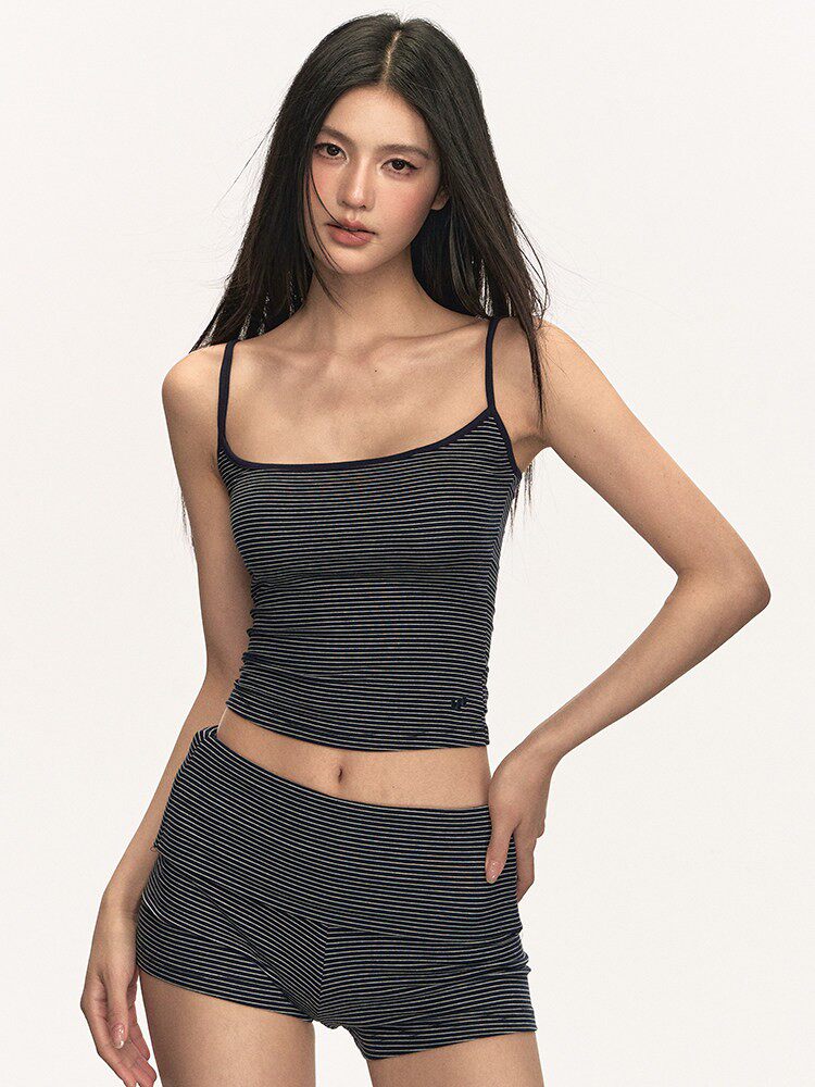 VEYBE striped suit women's summer vest suspender women's design sense niche casual versatile pants two-piece set