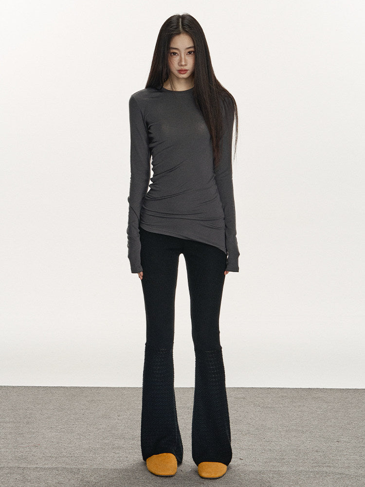 Tencel Wool Knit Fitted T-Shirt