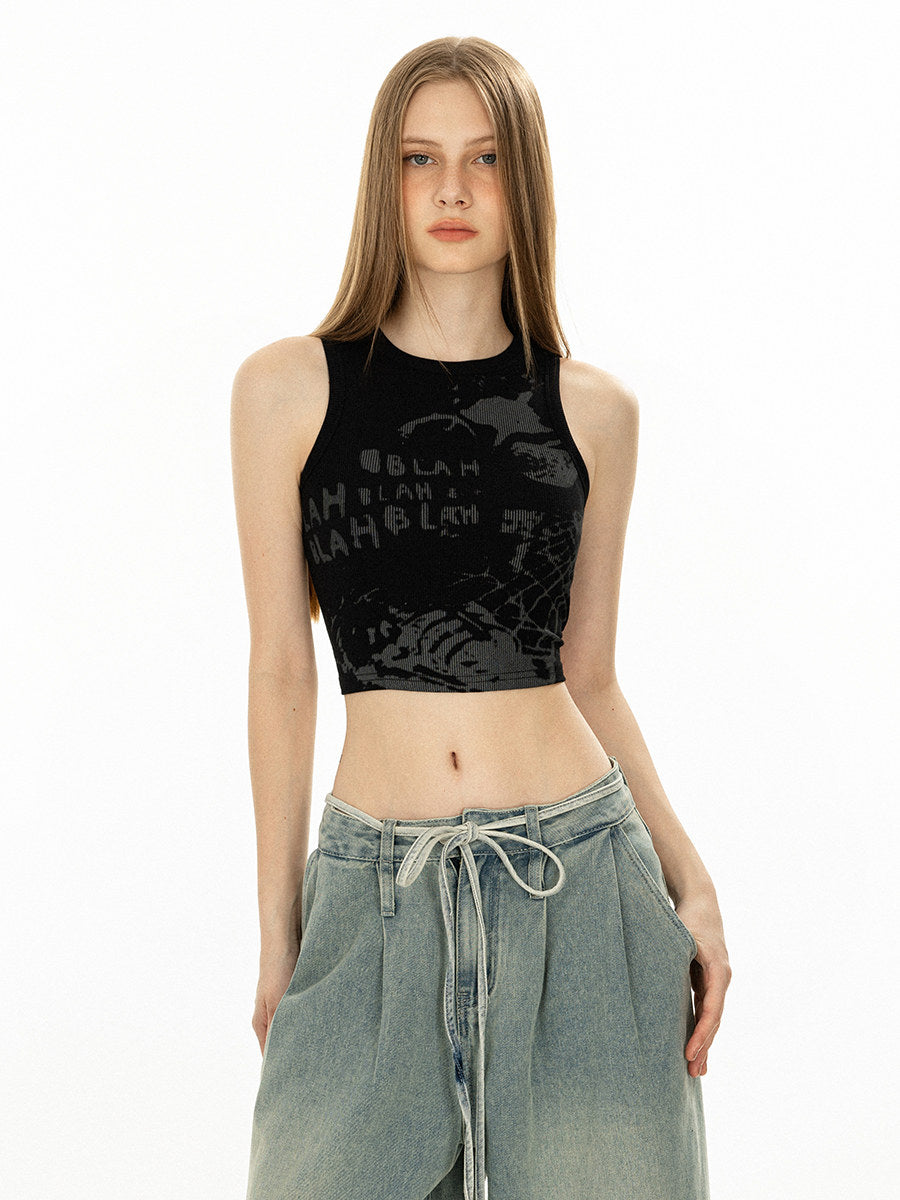 VEYBE homemade European and American hottie short racer vest women's 2025 spring and summer wear outside with jazz top tide