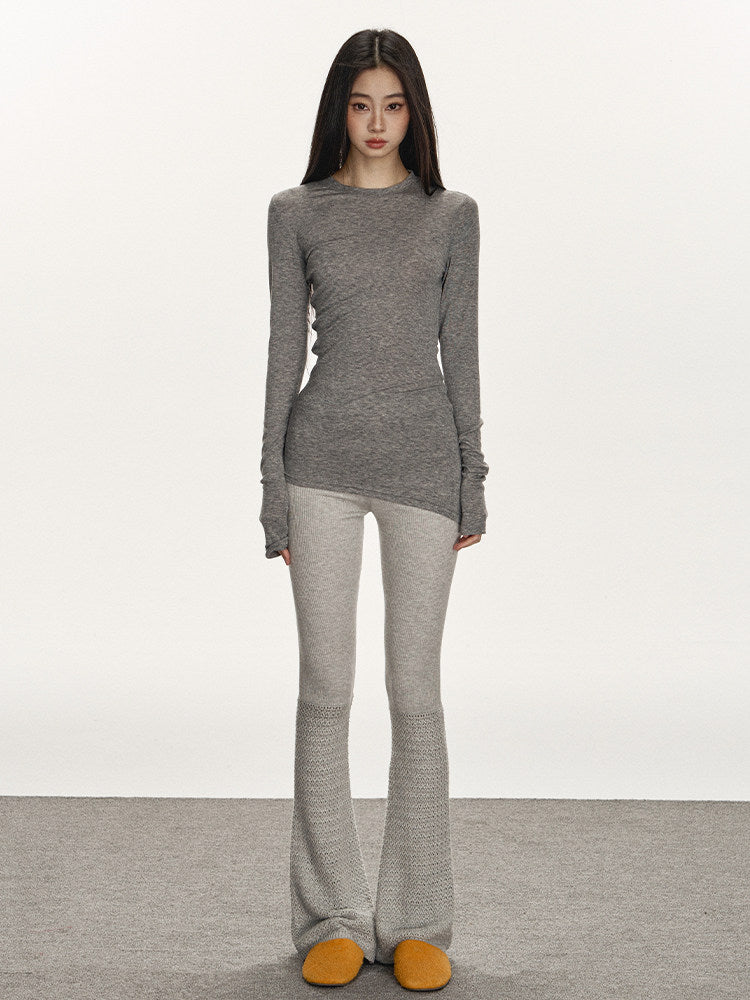 Tencel Wool Knit Fitted T-Shirt