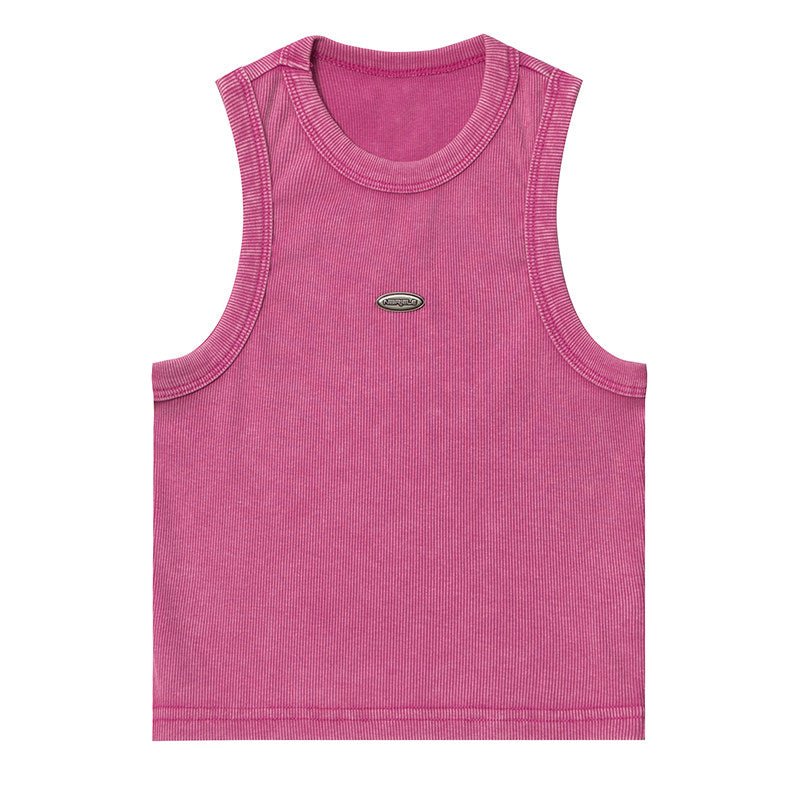 VEYBE Homemade American Washed Stir-fried I-Line Vest Women's 2026 Summer Outer Wear with a Short Sleeveless Top Inside