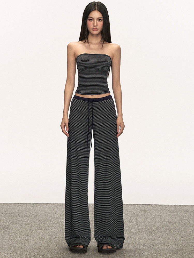 VEYBE striped suit women's summer vest suspender women's design sense niche casual versatile pants two-piece set