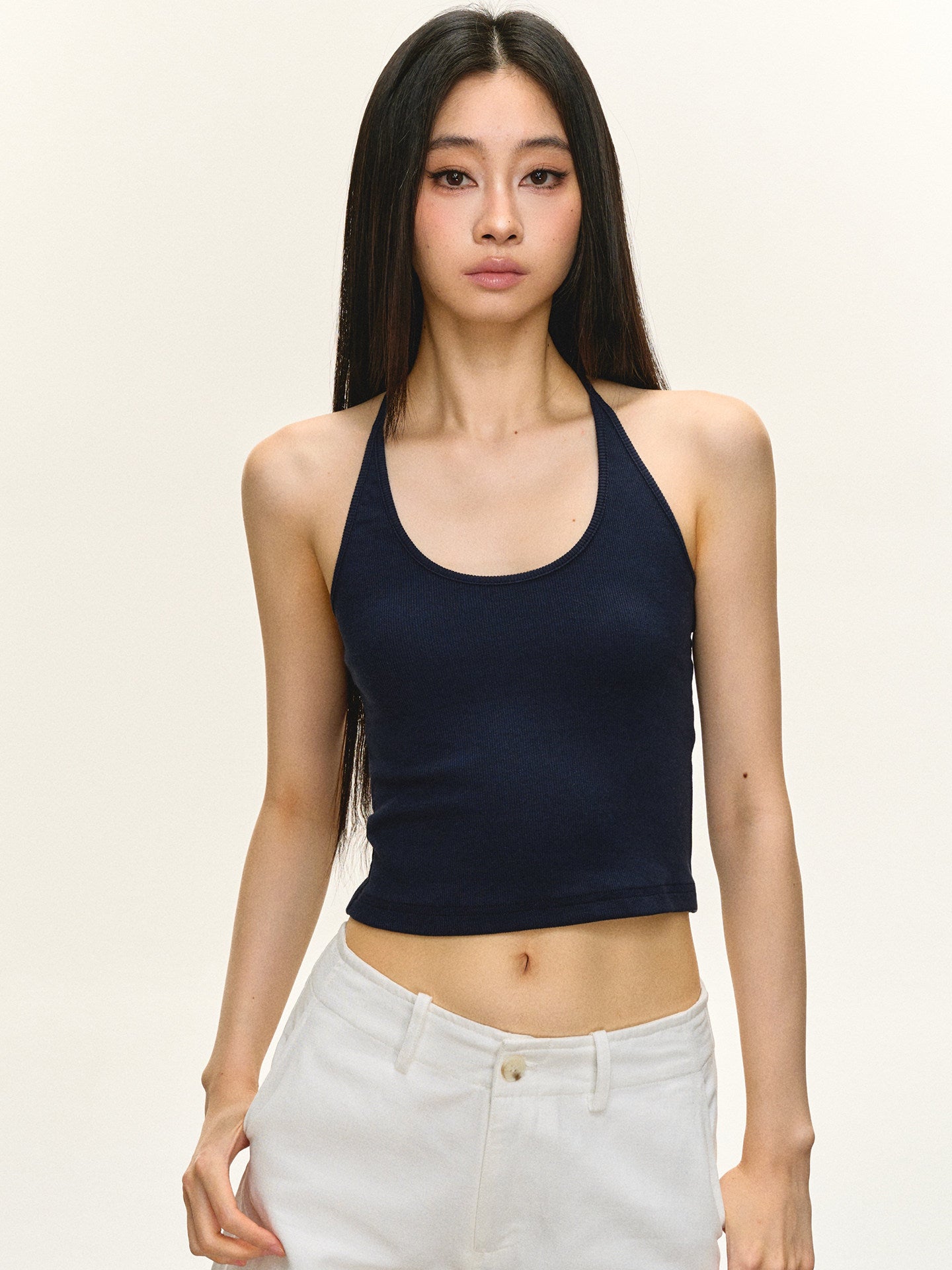 VEYBE Fangyuan style U-length tank top for women, 2026 slim sleeveless knit inner layer, camisole top