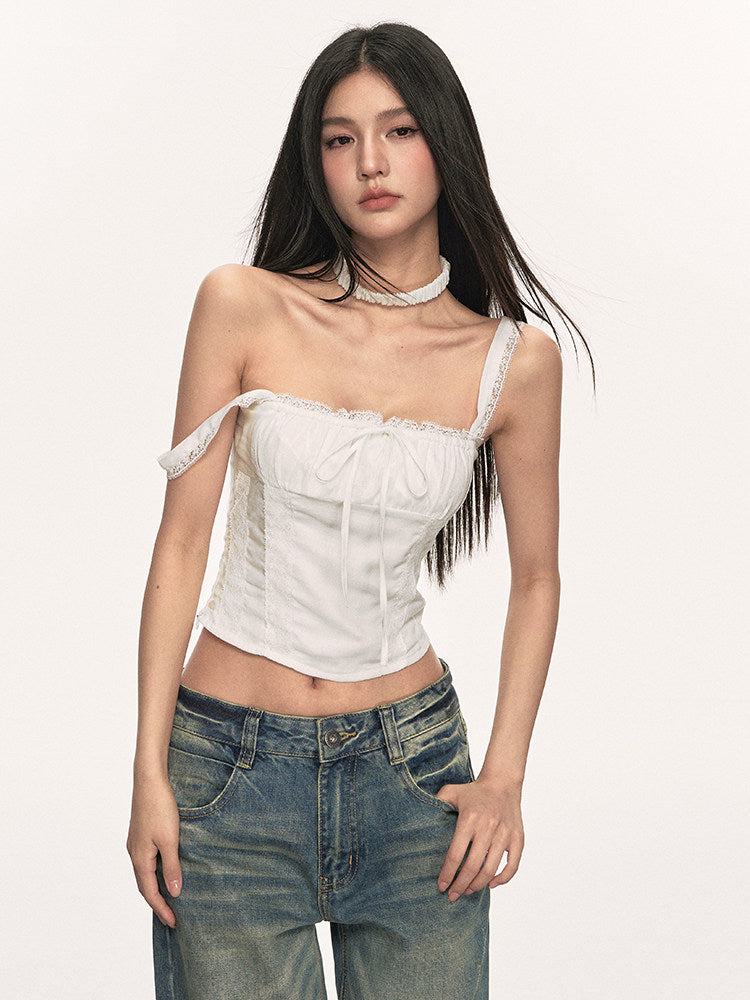 VEYBE Tencel lace lace camisole for women, new summer design, niche and unique trendy top