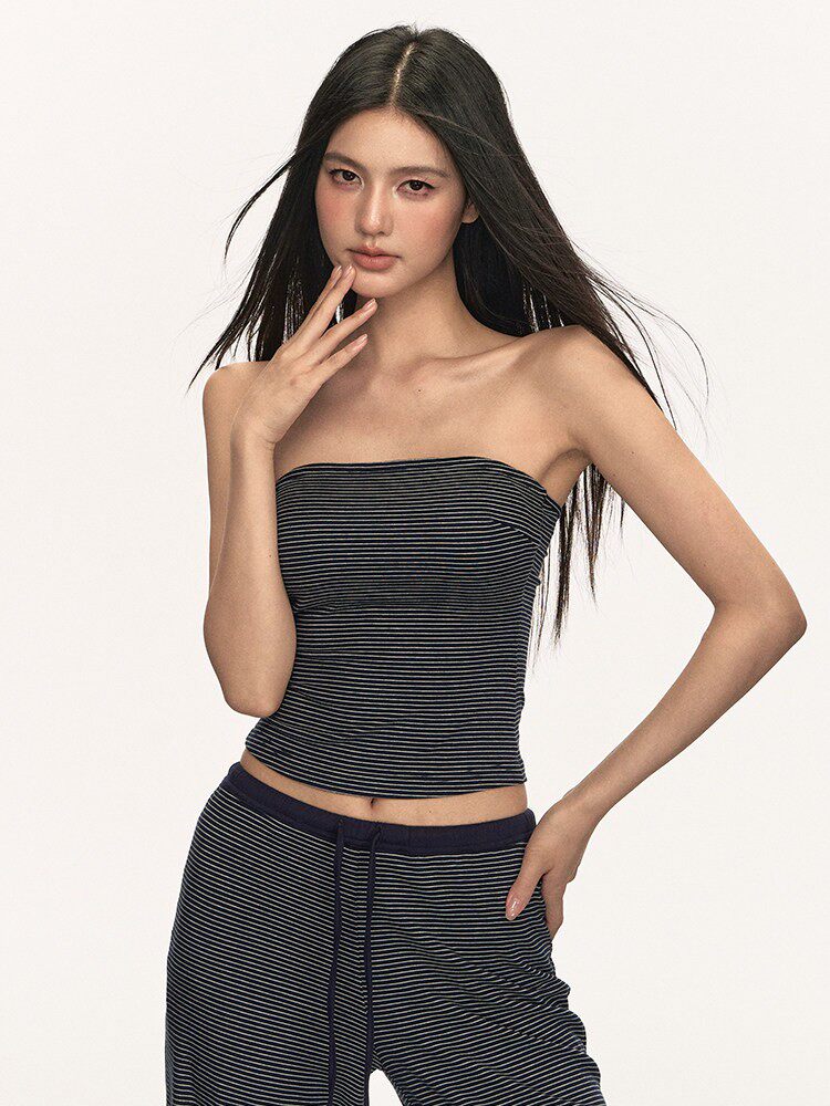 VEYBE striped suit women's summer vest suspender women's design sense niche casual versatile pants two-piece set
