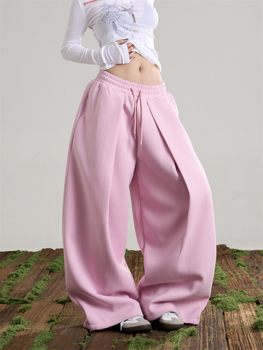 Women’s Lace-Up Deconstructed Wide-Leg Pants