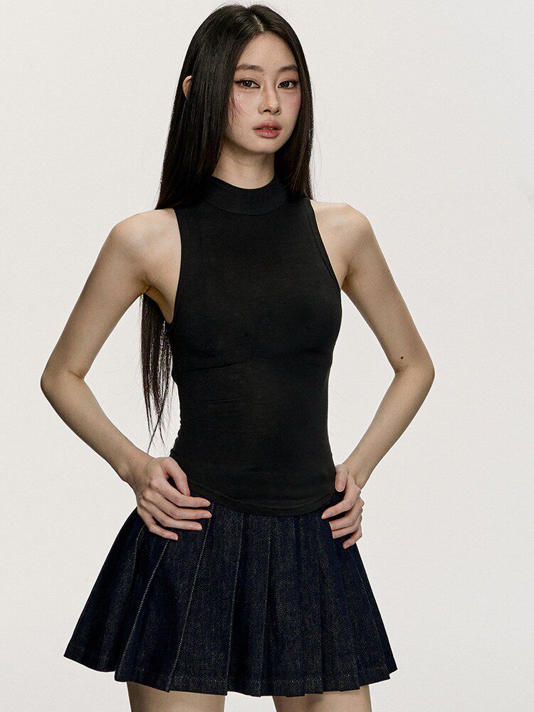 VEYBE knitted camisoles for women wearing slim and slim sleeveless cropped tops over the summer hottie style